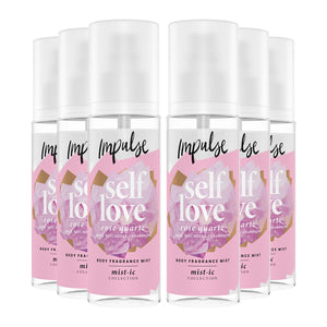 Impulse Body Fragrance Mist Self Love w/ Rose Petals & Cedarwood Scent 150ml,6pk