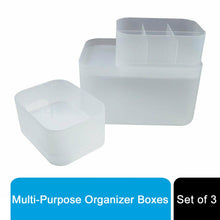 Load image into Gallery viewer, JOCCA Organiser Boxes Transparent, Compact &amp; Multi-purpose Storage Box, Set of 3 JOCCA Organiser Boxes Transparent, Compact &amp; Multi-purpose Storage Box, Set of 3