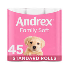 Load image into Gallery viewer, Andrex Toilet Rolls x45 Gentle Clean Fragrance-Free 2 Ply Toilet Paper
