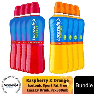 Lucozade Sport Orange & Raspberry Isotonic Sport Energy Drink Fat-Free 500ml