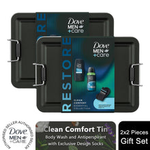 Load image into Gallery viewer, Dove Men+Care Tin Clean Comfort Essentials 2Pcs Gift Set for Him with Socks