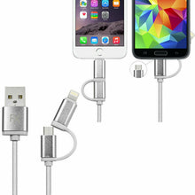Load image into Gallery viewer, FX 2 in 1 Braided Charge &amp; Sync Cable - 2m : Silver