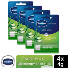 Load image into Gallery viewer, Vaseline Lip Balm Stick Aloe Vera 4g, 4 Pack Lip Therapy Moisturising Lip Care