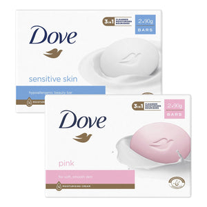Dove Moisturising Beauty Cream Bar for Sensitive & Soft, Smooth Skin, 2x90g
