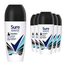 Load image into Gallery viewer, 6x Sure Women Motion Sense AP Deodorant Rollon 72H Nonstop, Invisible Aqua 50ml