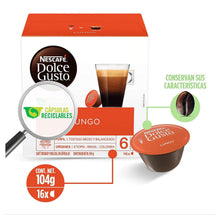Load image into Gallery viewer, Nescafe Dolce Gusto Coffee Pods Caps Box of 16 Cafe Lungo