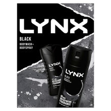 Load image into Gallery viewer, Lynx Black Body Wash 225ml &amp; Body Spray 150ml 2Pcs Gift Set for Him