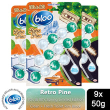 Load image into Gallery viewer, Bloo Power Active Toilet Rim Block 70s&amp;80s or 90s&amp;00s Spring Limited Edition