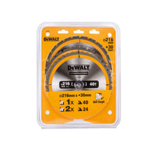 Load image into Gallery viewer, DEWALT DT1962 Construction Circular Saw Blade 3 Pack 216 x 30mm 2 x 24T 1 x 40T