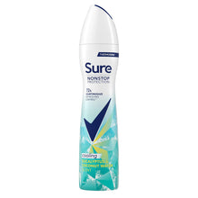 Load image into Gallery viewer, Sure Women Nonstop Protection Eucalyptus &amp; Coconut Antiperspirant Deo 250ml,6 PK