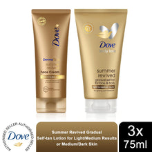 Load image into Gallery viewer, 3pk of 75ml Dove DermaSpa Summer Revived Face Cream with Cell Moisturisers