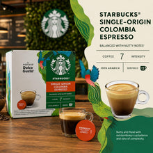 Load image into Gallery viewer, Nescafe Dolce Gusto Starbucks Coffee Pods Caps Box of 12 Colombia Espresso