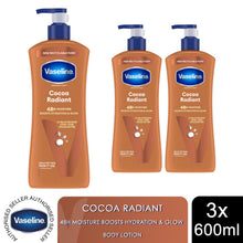 Load image into Gallery viewer, Vaseline Intensive Care Cocoa Radiant Body Lotion, 3 pack, 600ml for Dry Skin