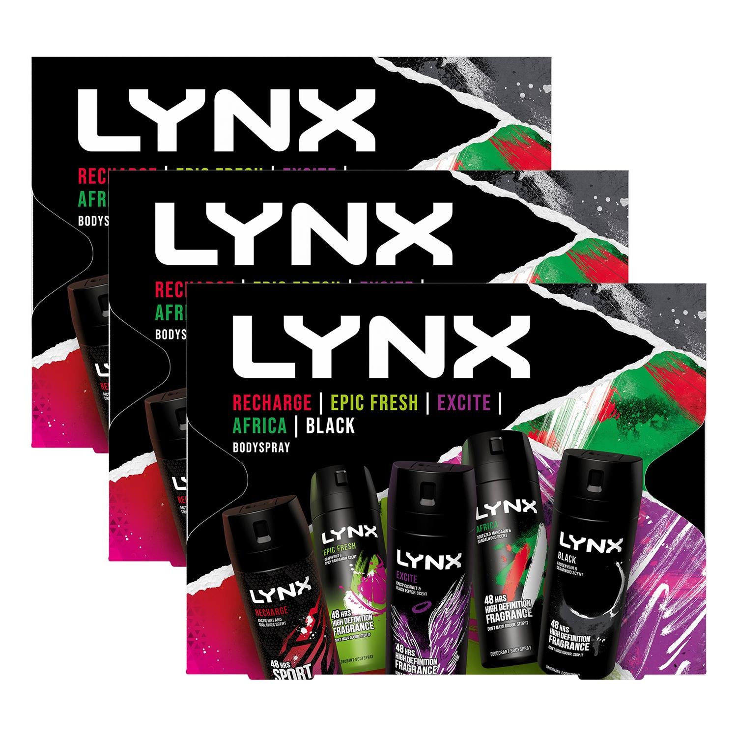 Lynx Java Lynx Body Sprays Multi Fragrance Edition 48H Fresh 5Pcs Gift Set for H ...