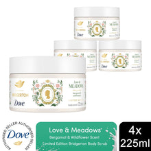 Load image into Gallery viewer, Dove Bridgerton Limited Edition Body Scrub Love &amp; Meadows Exfoliator 225ml, 4pk