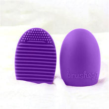 Load image into Gallery viewer, Silicone Egg Sponge Scrubber Make-Up Brush Cleaner - Purple