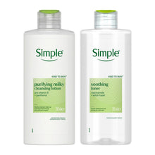 Load image into Gallery viewer, Simple Purifying Cleansing Lotion 200ml &amp; Soothing Toner Bundle