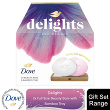 Load image into Gallery viewer, Dove Beauty Bar Delights Gift Set, Original &amp; Pink Soaps with Bamboo Tray