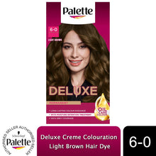 Load image into Gallery viewer, Palette Deluxe Creme Colouration 6-0 Light Brown Hair Dye
