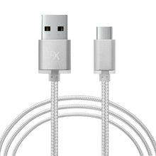 Load image into Gallery viewer, FX Nylon Braided USB Data Cable For Type C Smartphone Devices[Silver]