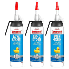 Load image into Gallery viewer, UniBond Mould Resistant Bath &amp; Kitchen Silicone Sealant White, 104g, 3pk