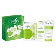 Load image into Gallery viewer, Simple Gift Set Clean &amp; Fresh Regime Face Wash Mask Moisturiser Skincare Trio