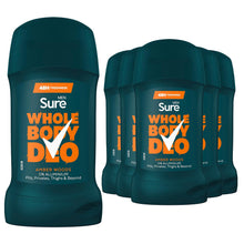 Load image into Gallery viewer, Sure Men Whole Body Amber Woods All Over Odour Control Deodorant Stick 50ml, 6pk