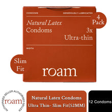 Load image into Gallery viewer, Roam Ultra-Thin Condoms for Safer Sex &amp; Contraception -Slim Fit, 12 Pack