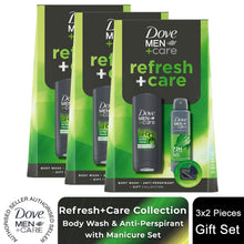 Load image into Gallery viewer, Dove Men+Care Refresh, Extra Fresh Body Wash, Deodorant and Manicure Gift Set