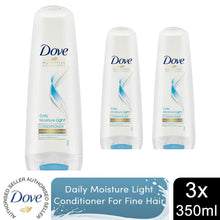 Load image into Gallery viewer, Dove Daily Moisture Light Conditioner Everyday Care For Fine Hair 350ml, 3pack