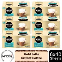 Load image into Gallery viewer, Nescafe Gold Instant Coffee Sachets 40 Latte Low Sugar, 6 Pack