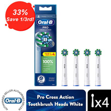 Load image into Gallery viewer, Oral-B Cross Action White X-Filaments Toothbrush Replacement Heads, Pack of 4