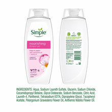 Load image into Gallery viewer, Simple Kind to Skin Nourishing Shower Gel Natural Geranium Oil