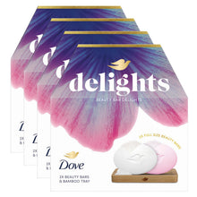 Load image into Gallery viewer, Dove Beauty Bar Delights Gift Set, Original &amp; Pink Soaps with Bamboo Tray
