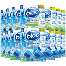 Load image into Gallery viewer, Bloo Toilet Rim Blocks Limescale 2in1 Foam &amp; Original Blue Clean+Fresh 7 Pk