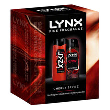 Load image into Gallery viewer, LYNX Fine Fragrance Cherry Spritz Gift Set 2 piece, Choose Your Pack Size 1,2,3 or 4