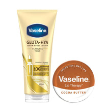 Load image into Gallery viewer, Vaseline Gluta-Hya Flawless Tone Lotion 200ml &amp; Cocoa Lip Balm 20g Duo Set