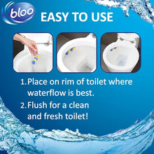 Load image into Gallery viewer, Bloo Power Active Toilet Rim Block Fresh Flowers &amp; Lemon AntiLimescale 3x50g 5pk