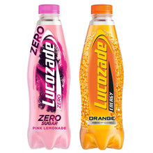 Load image into Gallery viewer, Lucozade Energy Orange &amp; Pink Lemonade Sparkling Energy Drink 900ml