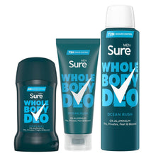 Load image into Gallery viewer, Sure Whole Body Ocean Rush Bundle Spray, Cream &amp; Stick with Odour Control