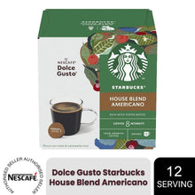 Load image into Gallery viewer, Nescafe Dolce Gusto Starbucks Coffee Pods Caps Box of 12 Americano House Blend