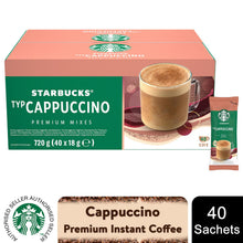 Load image into Gallery viewer, Starbucks Cappuccino Instant Coffee Sachets 40 x 18g - Creamy &amp; Rich Cafe Taste