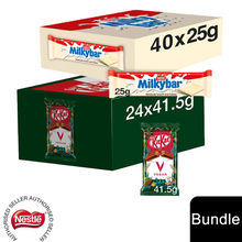 Load image into Gallery viewer, Nestle Chocolate Bar, KitKat Vegan 24x41.5g &amp; Milkybar Kids Chocolate 40x25g