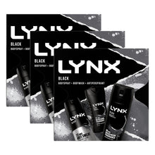 Load image into Gallery viewer, Lynx Black Body Wash, Body Spray &amp; Anti-Perspirant 3pcs Gift Set for Him