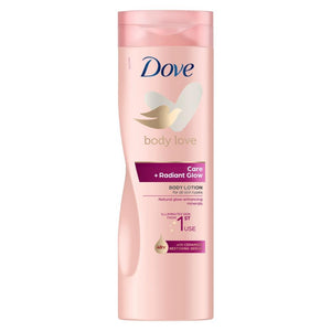 Dove Body Lotion Body Love Care + Radiant Glow for All Skin Types 400ml, 6 Pack
