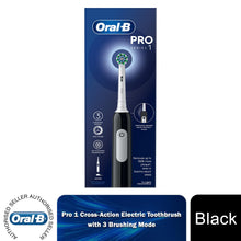 Load image into Gallery viewer, Oral-B Pro 1 Cross-Action Electric Rechargeable Toothbrush with 3 Modes, Black