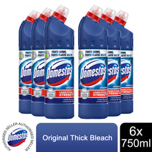 Load image into Gallery viewer, Domestos Original Blue Bleach 6x750ml