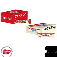 Load image into Gallery viewer, Nestle Chocolate Bar, KitKat Chocolate Bar 24x40g &amp; Milkybar Chocolate 40x25g