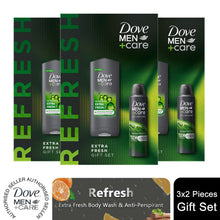Load image into Gallery viewer, Dove Men+Care Refresh Extra Fresh Bodywash &amp; Antiperspirant 2pc Gift Set for Him