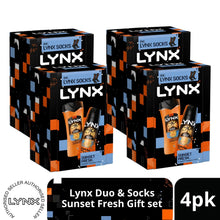 Load image into Gallery viewer, LYNX Sunset Fresh Duo &amp; Socks Gift Set 2 piece, Choose Your Pack Size 1,2,3 or 4
